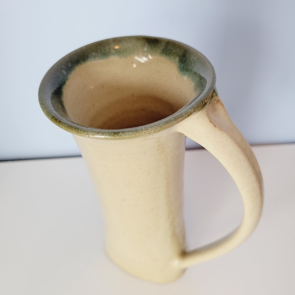 Studio Pottery Pitcher Vase Signed Hand Thrown Large Handle - Picture 12 of 14